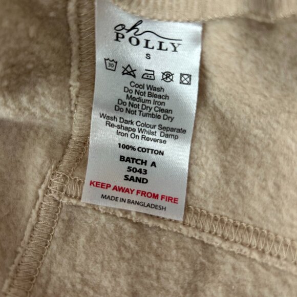 Oh Polly Women's Zip Up 100% Cotton Cropped Blazer  - Light Beige - US S - NWT - Picture 3 of 3